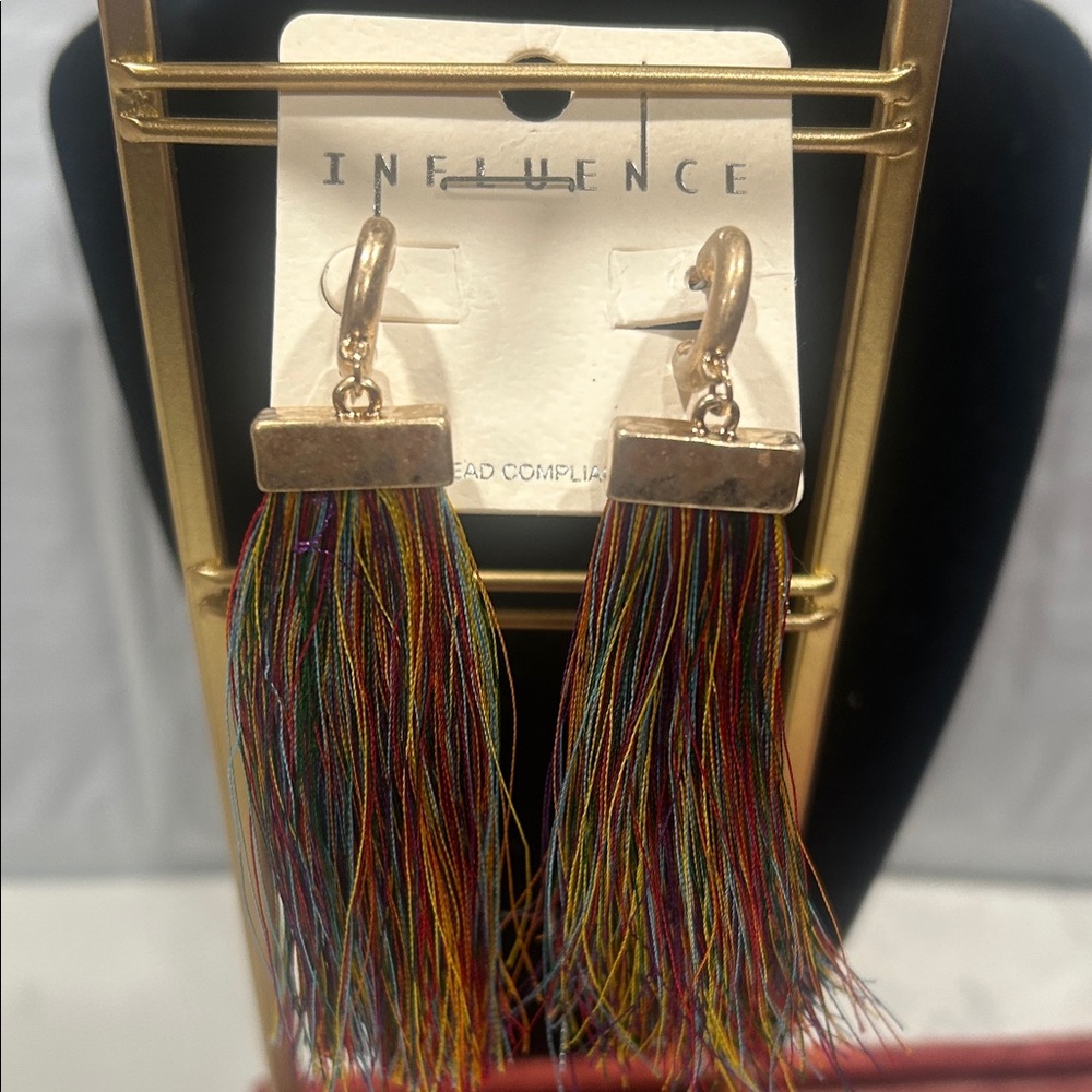 Influence Gold Multicolor Tassel Earrings
